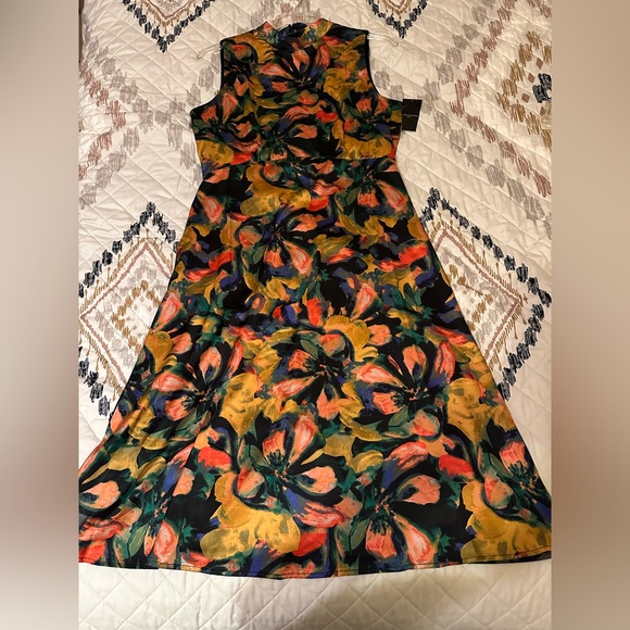 VintageTahari Multicolor Floral Maxi Tropical Print Dress. Size 14. NWT - Picture 7 of 13